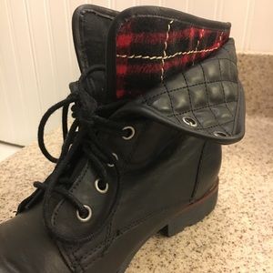 Black Nine West Combat Boots